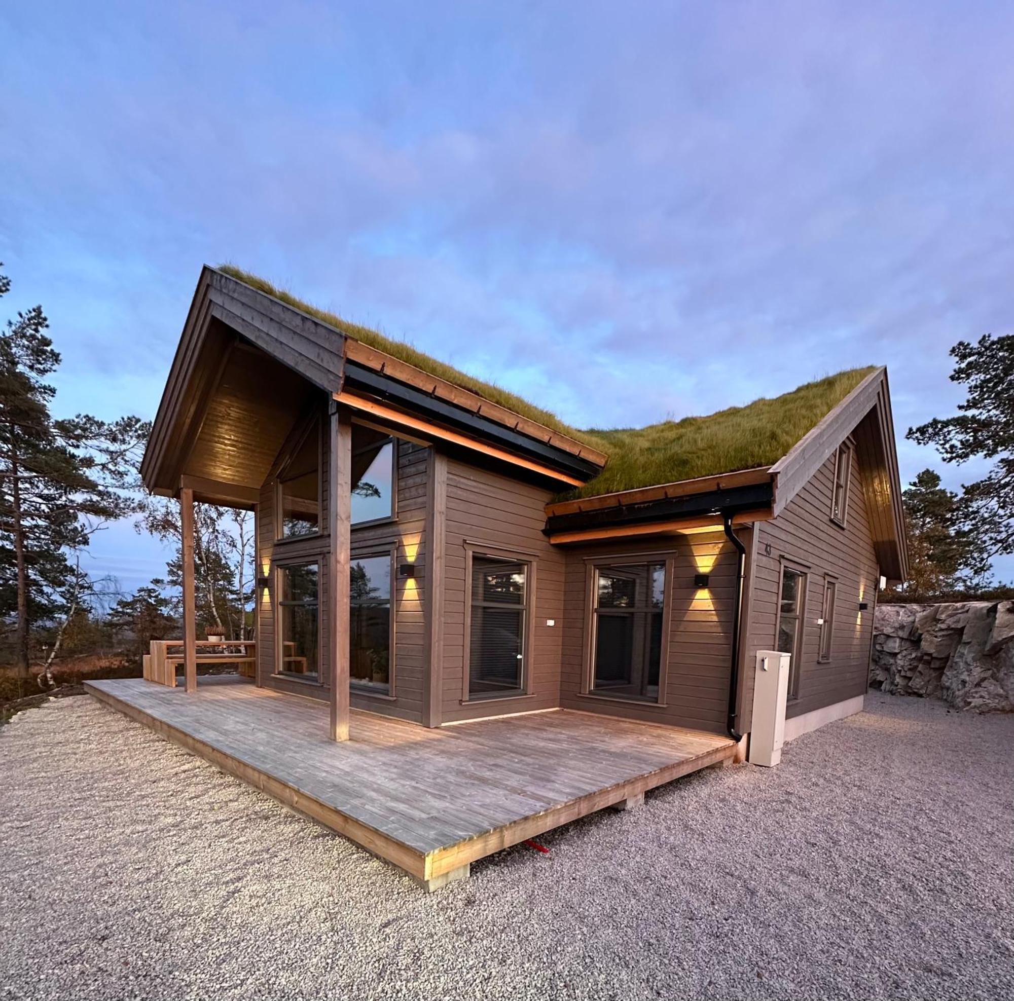 Modern Northern Lights Cabin Drangedal Extérieur photo